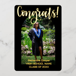 Tarjeta Festiva Con Relieve Metalizado Felicitaciones Graduate Arch Photo Graduation