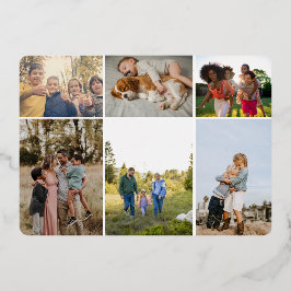 Tarjeta Festiva Con Relieve Metalizado Feliz Año Nuevo 7 Foto Horizontal Metálico Dorado