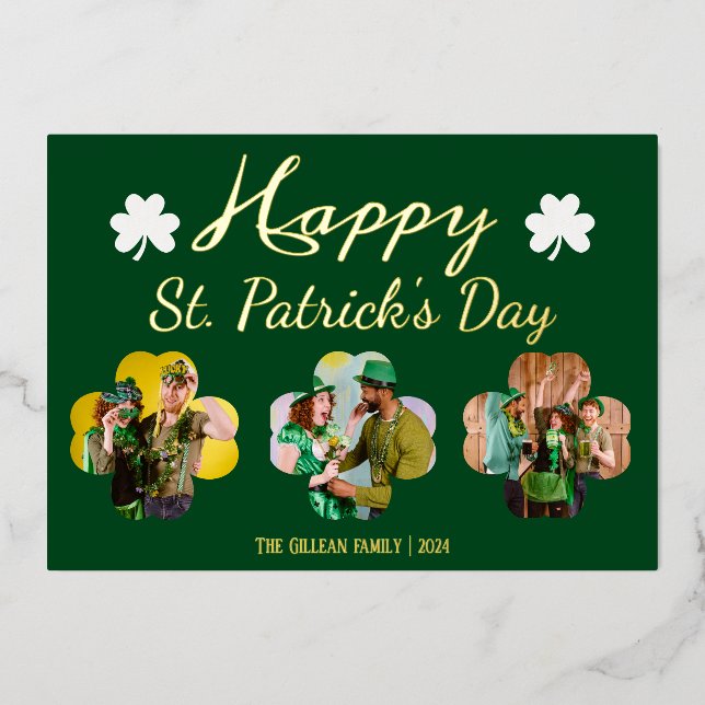 Tarjeta Festiva Con Relieve Metalizado Feliz día de los martiritas, Relieve metalizado de (Anverso)