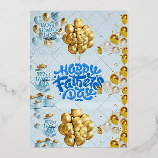 Tarjeta Festiva Con Relieve Metalizado Feliz día de los padres, aprecio de papá, mejor pa