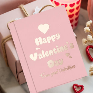 Tarjeta Festiva Con Relieve Metalizado Feliz día de San Valentín Corazones Lindos