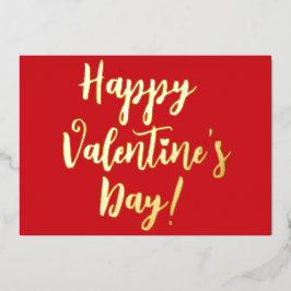 Tarjeta Festiva Con Relieve Metalizado Feliz día de San Valentín tipografía de escritura 