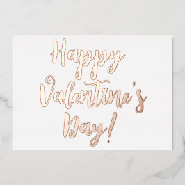 Tarjeta Festiva Con Relieve Metalizado Feliz día de San Valentín tipografía moderna de gu