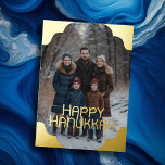 Tarjeta Festiva Con Relieve Metalizado Feliz Hanukkah y tu foto<br><div class="desc">Feliz Hanukkah y tu foto</div>