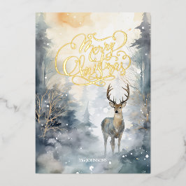 Tarjeta Festiva Con Relieve Metalizado Feliz Navidad