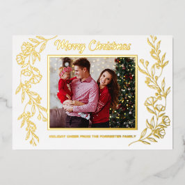 Tarjeta Festiva Con Relieve Metalizado Feliz Navidad 3 Arte fotográfico de la hoja