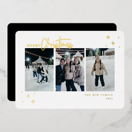 Tarjeta Festiva Con Relieve Metalizado Feliz Navidad 3 Foto