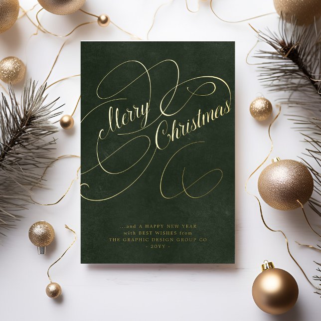 Tarjeta Festiva Con Relieve Metalizado Feliz Navidad a la empresa elegante (Subido por el creador)