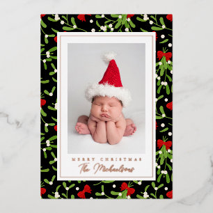 Tarjeta Festiva Con Relieve Metalizado FELIZ NAVIDAD   Agrega tu foto