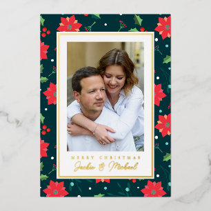 Tarjeta Festiva Con Relieve Metalizado FELIZ NAVIDAD   Agrega tu foto