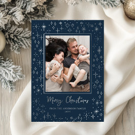 Tarjeta Festiva Con Relieve Metalizado Feliz Navidad Caprichosas Estrellas Festivas Brill