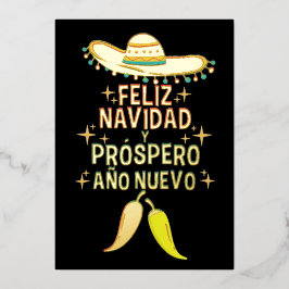 Tarjeta Festiva Con Relieve Metalizado Feliz navidad christmas