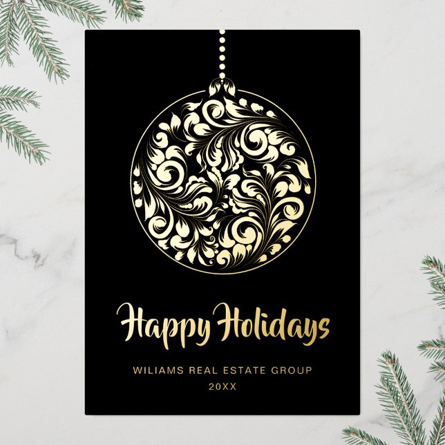 Tarjeta Festiva Con Relieve Metalizado Feliz Navidad Corporativa Greeuse Gold (Subido por el creador)