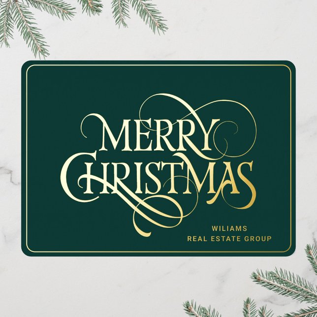 Tarjeta Festiva Con Relieve Metalizado Feliz Navidad Corporativa Greeuse Gold (Subido por el creador)
