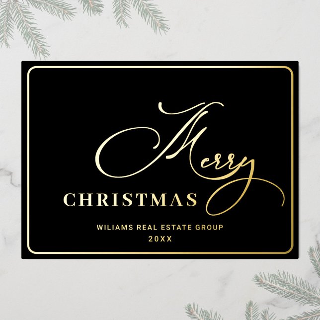 Tarjeta Festiva Con Relieve Metalizado Feliz Navidad Corporativa Greeuse Gold (Subido por el creador)