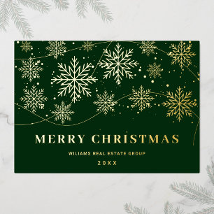 Tarjeta Festiva Con Relieve Metalizado Feliz Navidad Corporativa Greeuse Gold