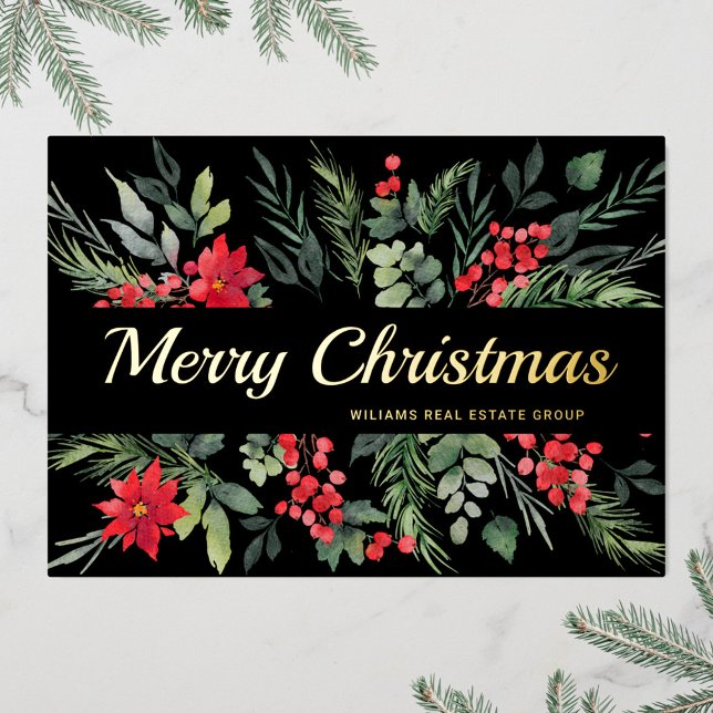 Tarjeta Festiva Con Relieve Metalizado Feliz Navidad Corporativa Greeuse Gold (Subido por el creador)