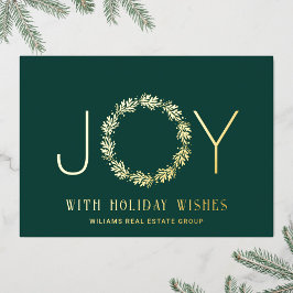 Tarjeta Festiva Con Relieve Metalizado Feliz Navidad Corporativa Greeuse Gold