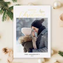 Feliz Navidad, escritura moderna, foto de oro