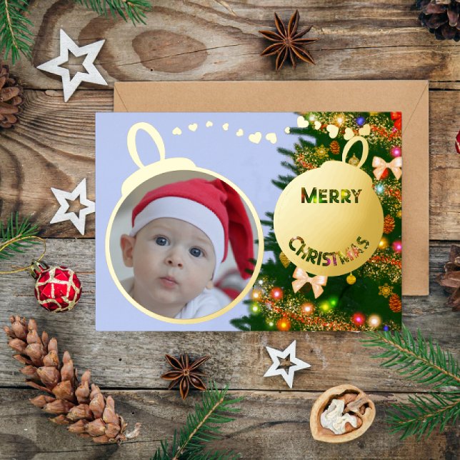 Tarjeta Festiva Con Relieve Metalizado Feliz Navidad - foto de bebé (Subido por el creador)