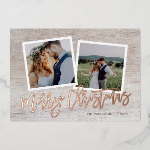 Tarjeta Festiva Con Relieve Metalizado Feliz Navidad Guión ruso 2 Foto Oro