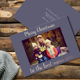 Tarjeta Festiva Con Relieve Metalizado Feliz Navidad Mejor Madre Foto De La Historia