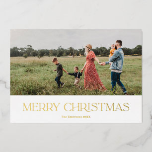 Tarjeta Festiva Con Relieve Metalizado Feliz Navidad moderna