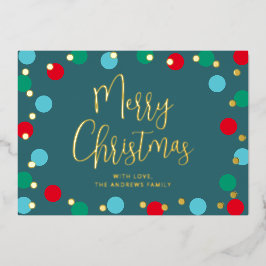 Tarjeta Festiva Con Relieve Metalizado Feliz Navidad Navidades coloridos Relieve metaliza