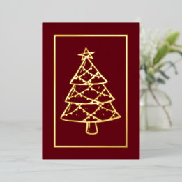 Tarjeta Festiva Con Relieve Metalizado ¡Feliz Navidad Roja! Festividades navideñas tus pa