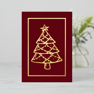 Tarjeta Festiva Con Relieve Metalizado Feliz Navidad Roja! Palabras de vacaciones de Navi