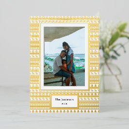 Tarjeta Festiva Con Relieve Metalizado Feliz Navidad! Tu foto y nombres de familia y año