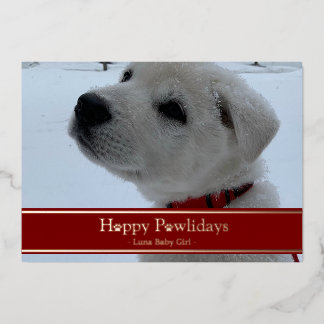 Tarjeta Festiva Con Relieve Metalizado Feliz Pawlidays