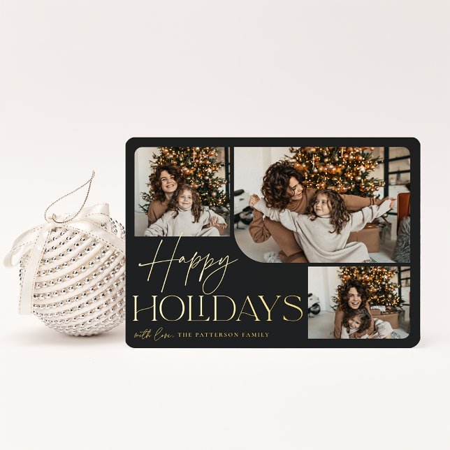 Tarjeta Festiva Con Relieve Metalizado Festive Greeting | Happy Holidays 3 Photo (Subido por el creador)