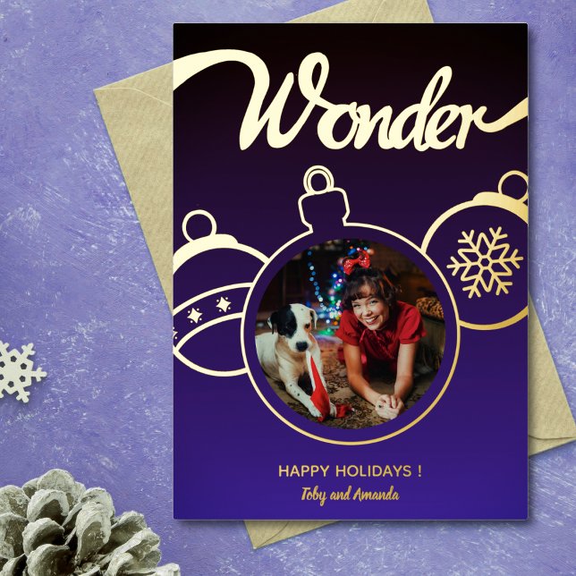 Tarjeta Festiva Con Relieve Metalizado Festive Ornaments Photo Gold (Subido por el creador)