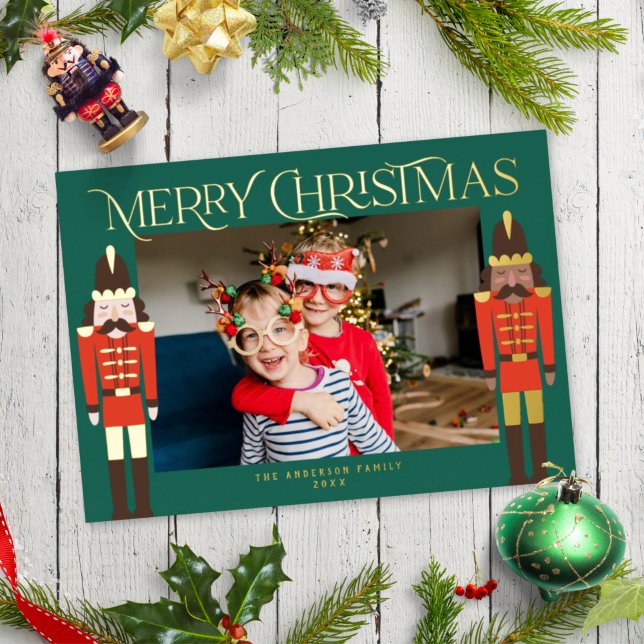 Tarjeta Festiva Con Relieve Metalizado Festividades de los Navidades de Nutcrackers fotog (Subido por el creador)