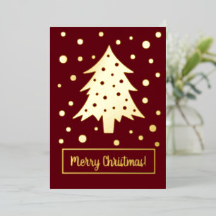 Tarjeta Festiva Con Relieve Metalizado Festividades navideñas rojas con tus palabras