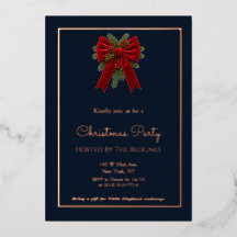 Fiesta de Navidad elegante en azul marino y dorado