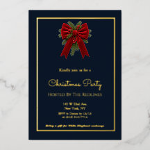 Fiesta de Navidad elegante en azul marino y dorado