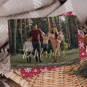 Tarjeta Festiva Con Relieve Metalizado Firma elegante   Foto horizontal