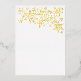 Tarjeta Festiva Con Relieve Metalizado Foil Holiday Card with Stars