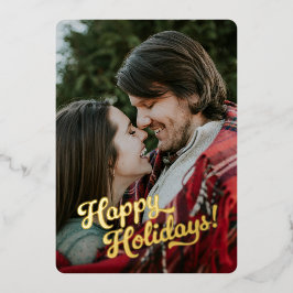 Tarjeta Festiva Con Relieve Metalizado Foil Holiday Photo Card
