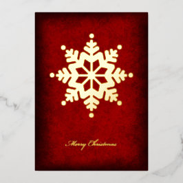 Tarjeta Festiva Con Relieve Metalizado Foil Snowflake Christmas Card