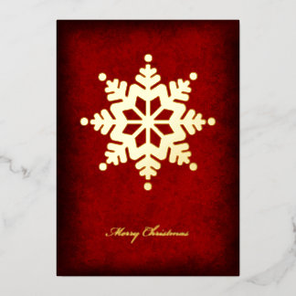 Tarjeta Festiva Con Relieve Metalizado Foil Snowflake Christmas Card