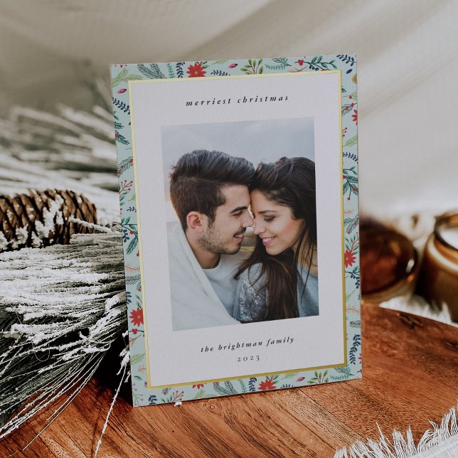 Tarjeta Festiva Con Relieve Metalizado Foliage alegre | Foto de Navidades (Subido por el creador)