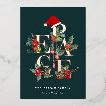 Foliage de los Navidades de Paz Blanca Verde Rojo 