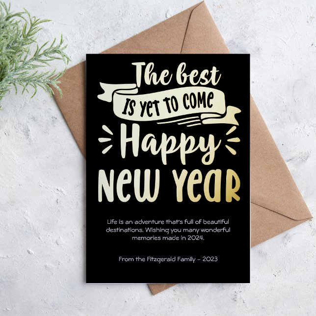 Tarjeta Festiva Con Relieve Metalizado Foto adorable de Feliz Año Nuevo (Subido por el creador)