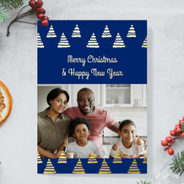 Tarjeta Festiva Con Relieve Metalizado Foto de árboles de Navidad minimalistas