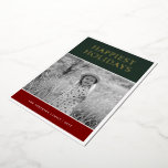 Tarjeta Festiva Con Relieve Metalizado Foto de bloque de color<br><div class="desc">Minimalista moderno de vacaciones | Tarjeta de vacaciones con lámina de foto de bloque de color. Características,  filtro de foto en blanco y negro.</div>