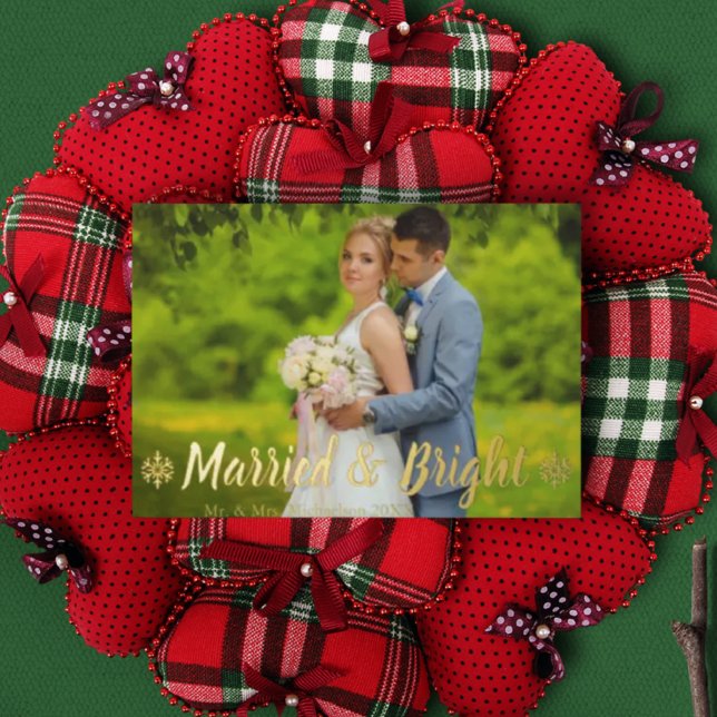Tarjeta Festiva Con Relieve Metalizado Foto de Boda casado y brillante (Subido por el creador)