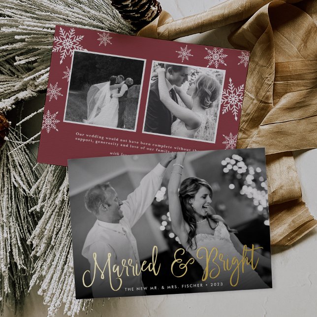 Tarjeta Festiva Con Relieve Metalizado Foto de Boda casado y brillante (Subido por el creador)